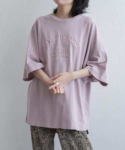 VENCEEXCHANGE(ヴァンスエクスチェンジ)の「FORTWAYNE ピグメントT(Tシャツ/カットソー・レディース・チャコールグレー/グリーン/ピンク/ネイビー・FREE)」の4枚目の写真
