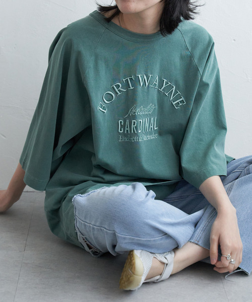 VENCEEXCHANGE(ヴァンスエクスチェンジ)の「FORTWAYNE ピグメントT(Tシャツ/カットソー・レディース・チャコールグレー/グリーン/ピンク/ネイビー・FREE)」の1枚目の写真