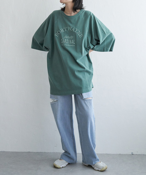VENCEEXCHANGE(ヴァンスエクスチェンジ)の「FORTWAYNE ピグメントT(Tシャツ/カットソー・レディース・チャコールグレー/グリーン/ピンク/ネイビー・FREE)」の14枚目の写真