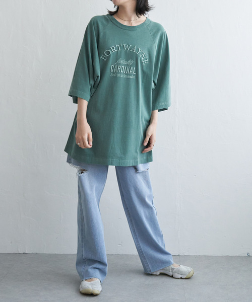 VENCEEXCHANGE(ヴァンスエクスチェンジ)の「FORTWAYNE ピグメントT(Tシャツ/カットソー・レディース・チャコールグレー/グリーン/ピンク/ネイビー・FREE)」の16枚目の写真