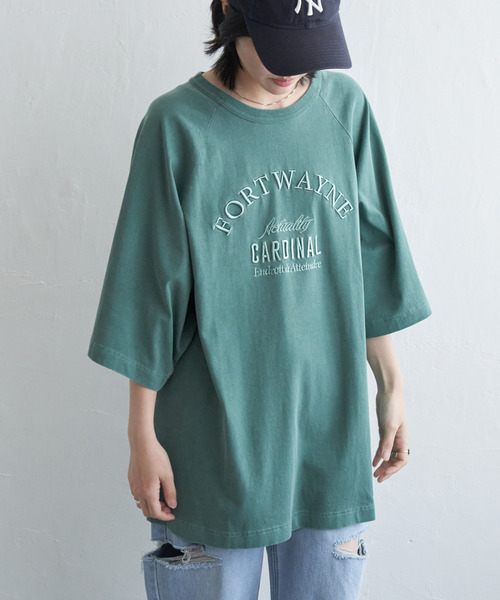 VENCEEXCHANGE(ヴァンスエクスチェンジ)の「FORTWAYNE ピグメントT(Tシャツ/カットソー・レディース・チャコールグレー/グリーン/ピンク/ネイビー・FREE)」の9枚目の写真