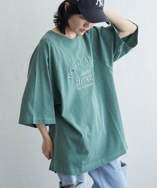 VENCEEXCHANGE(ヴァンスエクスチェンジ)の「FORTWAYNE ピグメントT(Tシャツ/カットソー・レディース・チャコールグレー/グリーン/ピンク/ネイビー・FREE)」の10枚目の写真
