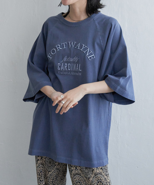 VENCEEXCHANGE(ヴァンスエクスチェンジ)の「FORTWAYNE ピグメントT(Tシャツ/カットソー・レディース・チャコールグレー/グリーン/ピンク/ネイビー・FREE)」の18枚目の写真