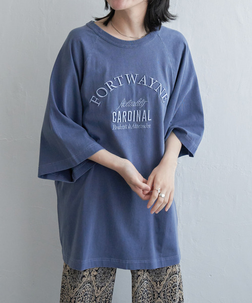 VENCEEXCHANGE(ヴァンスエクスチェンジ)の「FORTWAYNE ピグメントT(Tシャツ/カットソー・レディース・チャコールグレー/グリーン/ピンク/ネイビー・FREE)」の19枚目の写真