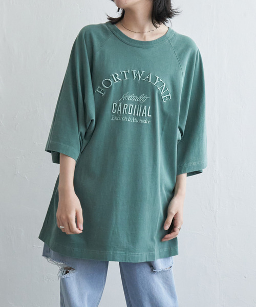 VENCEEXCHANGE(ヴァンスエクスチェンジ)の「FORTWAYNE ピグメントT(Tシャツ/カットソー・レディース・チャコールグレー/グリーン/ピンク/ネイビー・FREE)」の12枚目の写真