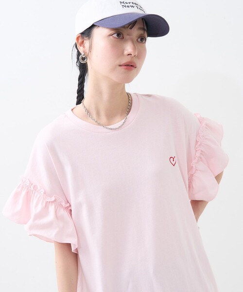 FREAK'S STORE(フリークスストア)の「ワンポイントハート刺繍 袖フリルワンピース/カットワンピース(ワンピース・レディース・ピンク/ブラック/その他・フリ-)」の21枚目の写真