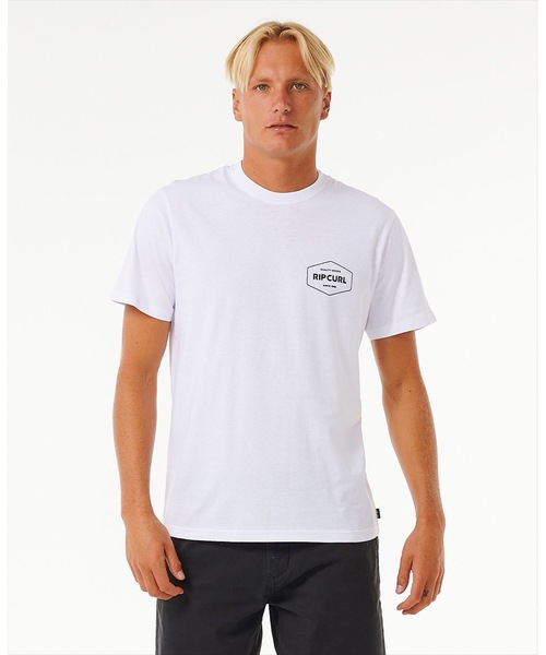 rip curl(リップカール)の「【RIPCURL(リップカール)】M STAPLER TEE/スタンダードフィットブランドロゴプリントコットン100%半袖Tシャツ(Tシャツ/カットソー・メンズ・ブラック/ホワイト・MEDIUM/LARGE)」の7枚目の写真