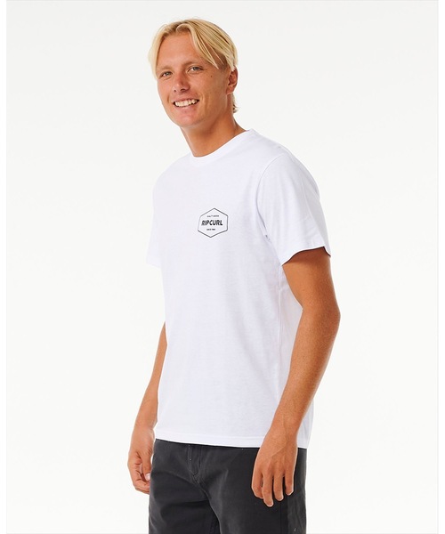 rip curl(リップカール)の「【RIPCURL(リップカール)】M STAPLER TEE/スタンダードフィットブランドロゴプリントコットン100%半袖Tシャツ(Tシャツ/カットソー・メンズ・ブラック/ホワイト・MEDIUM/LARGE)」の8枚目の写真