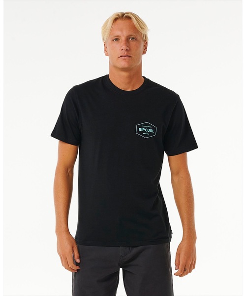 rip curl(リップカール)の「【RIPCURL(リップカール)】M STAPLER TEE/スタンダードフィットブランドロゴプリントコットン100%半袖Tシャツ(Tシャツ/カットソー・メンズ・ブラック/ホワイト・MEDIUM/LARGE)」の12枚目の写真