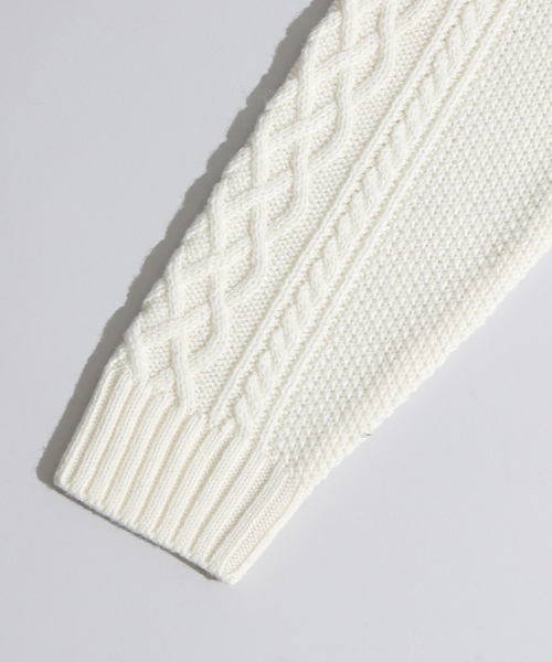 WEGO（ウィゴー）の「WEGO/ケーブルタートルネックニット（ニット/セーター・メンズ・ホワイト/ブラック/杢グレー/ベージュ/ネイビー/ワイン・MEDIUM/LARGE）」の10枚目の写真