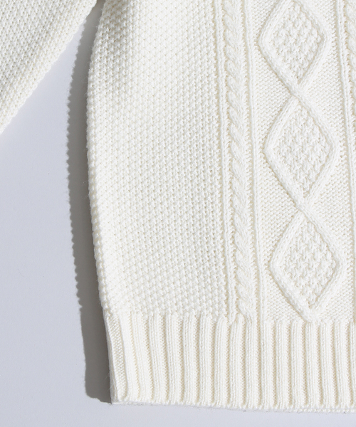 WEGO（ウィゴー）の「WEGO/ケーブルタートルネックニット（ニット/セーター・メンズ・ホワイト/ブラック/杢グレー/ベージュ/ネイビー/ワイン・MEDIUM/LARGE）」の11枚目の写真