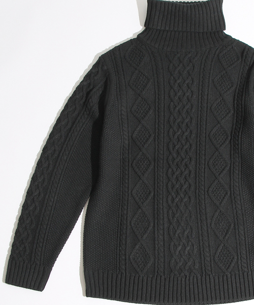 WEGO（ウィゴー）の「WEGO/ケーブルタートルネックニット（ニット/セーター・メンズ・ホワイト/ブラック/杢グレー/ベージュ/ネイビー/ワイン・MEDIUM/LARGE）」の18枚目の写真
