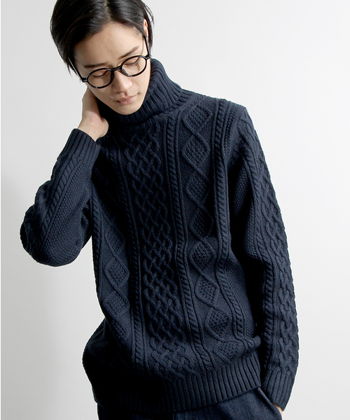 WEGO（ウィゴー）の「WEGO/ケーブルタートルネックニット（ニット/セーター・メンズ・ホワイト/ブラック/杢グレー/ベージュ/ネイビー/ワイン・MEDIUM/LARGE）」の15枚目の写真