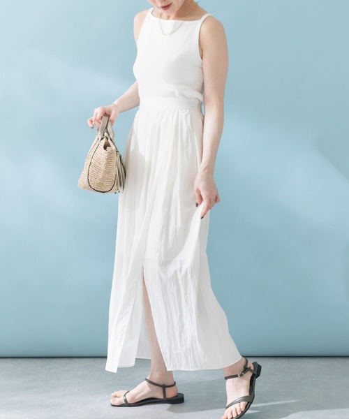 URBAN RESEARCH ROSSO WOMEN（アーバンリサーチ　ロッソ）の「撥水UVギャザーストレートスカート（スカート・レディース・ネイビー/オフホワイト/ピンク・FREE）」の2枚目の写真