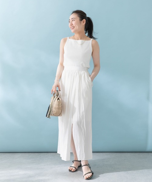 URBAN RESEARCH ROSSO WOMEN（アーバンリサーチ　ロッソ）の「撥水UVギャザーストレートスカート（スカート・レディース・ネイビー/オフホワイト/ピンク・FREE）」の15枚目の写真