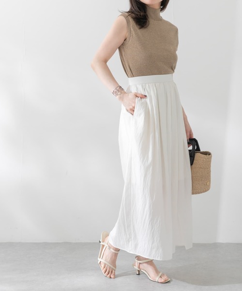 URBAN RESEARCH ROSSO WOMEN（アーバンリサーチ　ロッソ）の「撥水UVギャザーストレートスカート（スカート・レディース・ネイビー/オフホワイト/ピンク・FREE）」の18枚目の写真