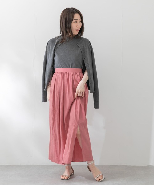 URBAN RESEARCH ROSSO WOMEN（アーバンリサーチ　ロッソ）の「撥水UVギャザーストレートスカート（スカート・レディース・ネイビー/オフホワイト/ピンク・FREE）」の22枚目の写真