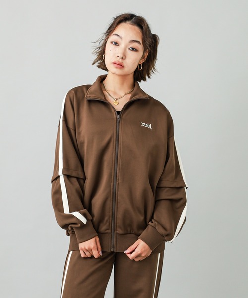 X-girl(エックスガール)の「2WAY JERSEY TRACK JACKET(ジャージ・レディース・ブラック/ブラウン/ネイビー・M/S)」の21枚目の写真