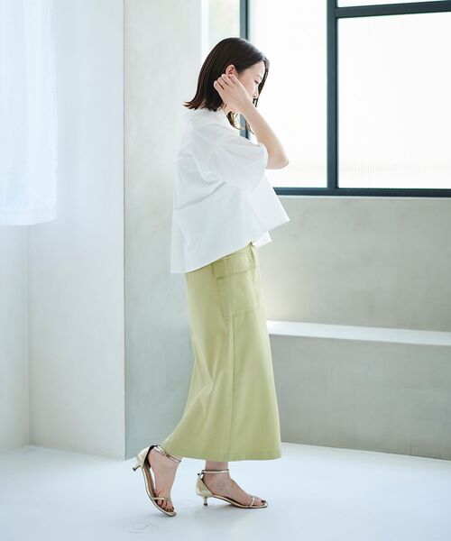 le.coeur blanc(ルクールブラン)の「ドライタッチカーゴポケットトラペーズスカート(スカート・レディース・ベージュ系その他/ライトグリーン/オレンジ/サックスブルー・38/36)」の10枚目の写真