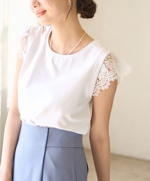 ROPE' PICNIC | 袖レースカットトップス(Tシャツ/カットソー)