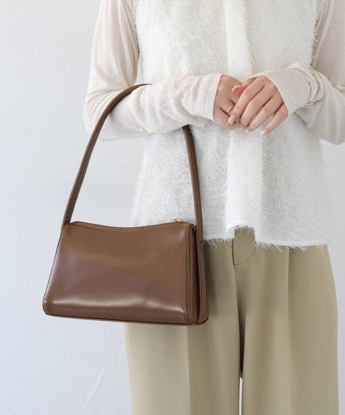 CLEIO(クレイオ)の「【CLEIO】牛革スクエアハンドバッグ/COW LEATHER SQUARE HANDBAG/736-11664(ハンドバッグ・レディース・ブラウン・FREE)」の3枚目の写真