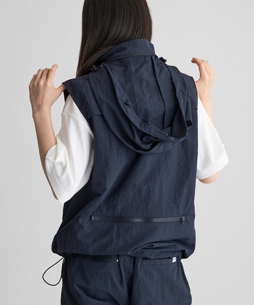KEBOZ 2way ハーフジップ ナイロンジャケット ベスト セール】2WAY NYLON VEST PACKABLE/2wayナイロンベスト
