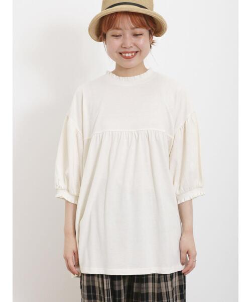 Samansa Mos2(サマンサ モスモス)の「ギャザーフリルリブカットソー(Tシャツ/カットソー・レディース・ブラック/キナリ/イエロー・F)」の19枚目の写真