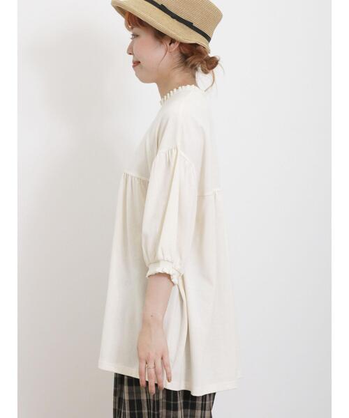 Samansa Mos2(サマンサ モスモス)の「ギャザーフリルリブカットソー(Tシャツ/カットソー・レディース・ブラック/キナリ/イエロー・F)」の18枚目の写真