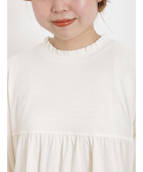 Samansa Mos2(サマンサ モスモス)の「ギャザーフリルリブカットソー(Tシャツ/カットソー・レディース・ブラック/キナリ/イエロー・F)」の15枚目の写真