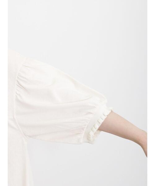 Samansa Mos2(サマンサ モスモス)の「ギャザーフリルリブカットソー(Tシャツ/カットソー・レディース・ブラック/キナリ/イエロー・F)」の13枚目の写真