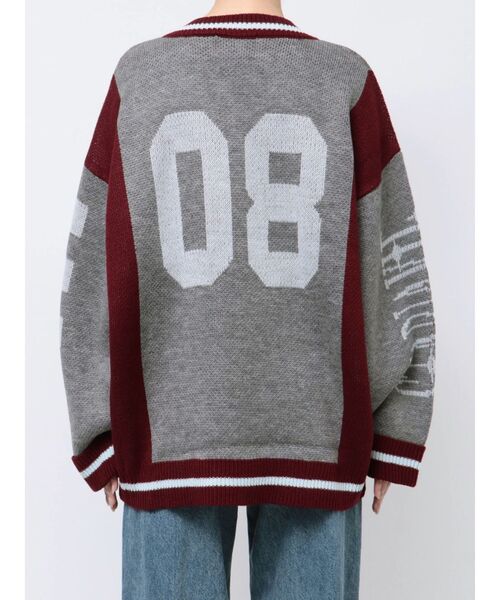 jouetie（ジュエティ）の「ラインロゴジャガードVネックニット（ニット/セーター・レディース・グレー/ブラック/グリーン・MEDIUM）」の17枚目の写真