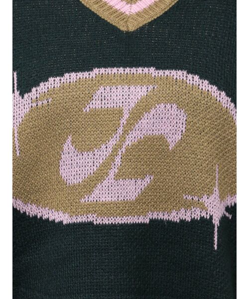 jouetie（ジュエティ）の「ラインロゴジャガードVネックニット（ニット/セーター・レディース・グレー/ブラック/グリーン・MEDIUM）」の21枚目の写真