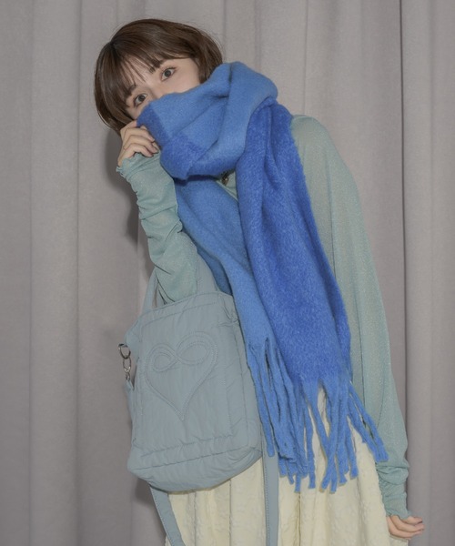 eaphi LOGO MOHAIR MUFFLER マフラー ivory eaphi LOGO MOHAIR MUFFLER マフラー ivory