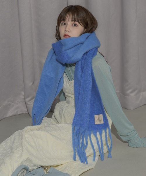 新色追加 / 4色展開 】バイカラーボリュームフリンジマフラー / bi