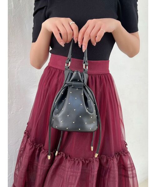 RESEXXY（リゼクシー）の「スタッズコンパクトバッグ（ハンドバッグ・レディース・レッド/ブラック・FREE）」の11枚目の写真