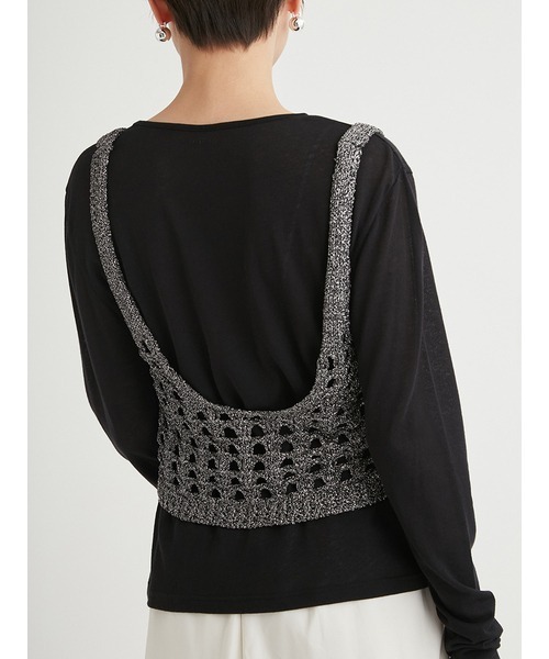 emmi（エミ）の「ラメニットビスチェ（ニット/セーター・レディース・ブラック/シルバー・FREE）」の11枚目の写真