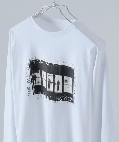 etoll.(エトル)の「フォトプリント×シルバー箔オーバーサイズロングTシャツ(Tシャツ/カットソー・レディース・オフホワイト/チャコールグレー・FREE)」の20枚目の写真