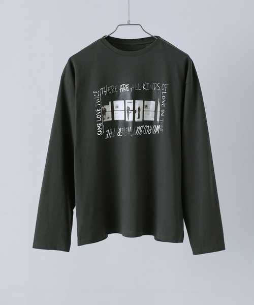 etoll.(エトル)の「フォトプリント×シルバー箔オーバーサイズロングTシャツ(Tシャツ/カットソー・レディース・オフホワイト/チャコールグレー・FREE)」の19枚目の写真