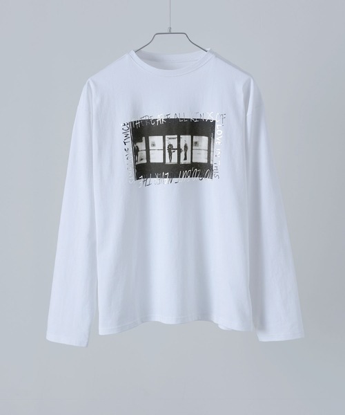 etoll.(エトル)の「フォトプリント×シルバー箔オーバーサイズロングTシャツ(Tシャツ/カットソー・レディース・オフホワイト/チャコールグレー・FREE)」の18枚目の写真