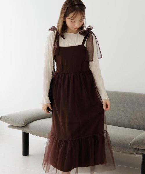 flower(フラワー)の「クラシックチュールワンピース(ワンピース・レディース・ブラック/ブラウン・FREE)」の3枚目の写真