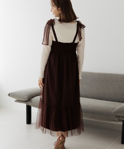 flower(フラワー)の「クラシックチュールワンピース(ワンピース・レディース・ブラック/ブラウン・FREE)」の5枚目の写真