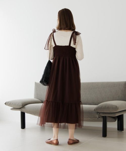 flower(フラワー)の「クラシックチュールワンピース(ワンピース・レディース・ブラック/ブラウン・FREE)」の7枚目の写真