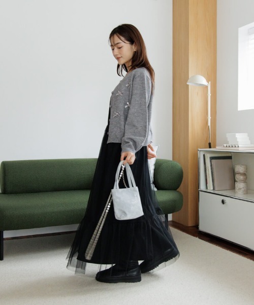 ★Phase eight Evonne ビーズｘプリーツチュール 上質ワンピ★ Flower Collection】フラワーレースチュールワンピースRANDA公式