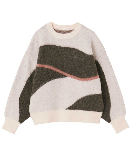 GeeRA(ジーラ)の「ニュアンス柄ジャカードニット(ニット/セーター・レディース・アイボリー/ネイビー・LARGE/MEDIUM)」の10枚目の写真