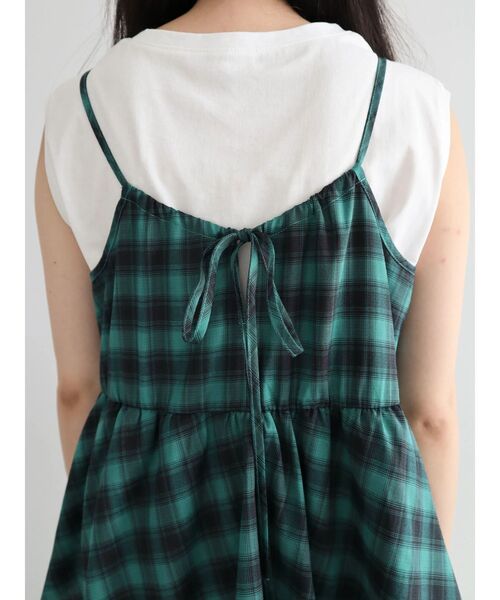Green　Parks（グリーンパークス）の「チェックペプラムキャミワンピース（ワンピース・レディース・ライトベージュ/オレンジ/グリーン・FREE）」の20枚目の写真