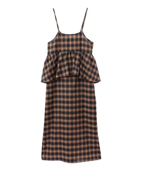 Green　Parks（グリーンパークス）の「チェックペプラムキャミワンピース（ワンピース・レディース・ライトベージュ/オレンジ/グリーン・FREE）」の21枚目の写真