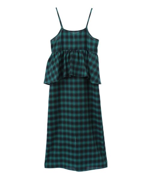 グリーン パークス Green Parks チェックペプラムキャミ