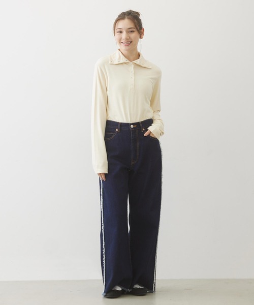 【セール】HALF BUTTON TOP（Tシャツ/カットソー）｜MILKFED.（ミルクフェド）