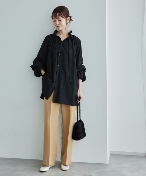 ROPE' PICNIC(ロペピクニック)の「フリルブラウス(シャツ/ブラウス・レディース・ダークブラウン/ブラック/オフホワイト・38)」の5枚目の写真