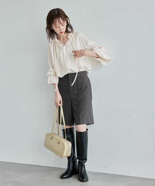 ROPE' PICNIC(ロペピクニック)の「フリルブラウス(シャツ/ブラウス・レディース・ダークブラウン/ブラック/オフホワイト・38)」の9枚目の写真